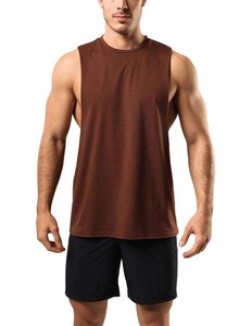 Men's Cotton Gym <b>Vest</b> Bodybuilding <b>Stringer</b> Tank Tops Custom Printing Breathable Quick Dry Crew Neck Wholesale - Product Image 1