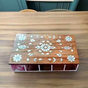 กรอบไม้ทำด้วยมืออะคริลิควันที่และกล่องหวานพร้อมฝาฝังมุกแม่ของกำหนดขนาดเองหรูหรารอมฎอนและของขวัญวันคริสต์มาสสำหรับบ้าน - Product Image 5