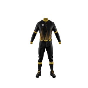 Uniforme de Béisbol para Adultos al por Mayor, Conjunto Completo de Manga Larga, Logotipo Frontal Personalizado, Jersey de Béisbol Transpirable, Ropa Deportiva 100% Poliéster - Product Image 2