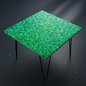 Table basse de salle à manger en acier et plastique recyclé 4GoodThings, style moderne minimaliste, imperméable, durable, empilable, meubles pour la maison - Product Image 3