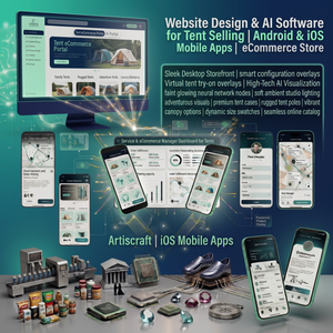 ซอฟต์แวร์ AI ออกแบบเว็บไซต์สำหรับขายเต็นท์ แอปพลิเคชันมือถือ Android iOS สำหรับร้านค้าออนไลน์ ปลั๊กอิน WordPress Shopify ซอฟต์แวร์ AI ERP CRM สำหรับอีคอมเมิร์ซ - Product Image 1