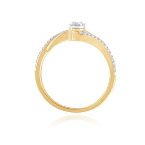 Elegante Anillo de Compromiso de Oro Amarillo de 14K con Diamante Cultivado en Laboratorio, Corte Solitario, Trenzado, Pavé, de Lujo, para Mujer, Aniversario, Boda - Product Image 3