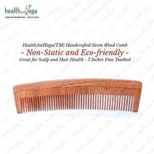 HealthAndYoga PureTress Peigne à dents fines en bois de Neem écologique, peigne coiffant en bois naturel pour cheveux crépus, usage domestique, meilleur prix - Product Image 5