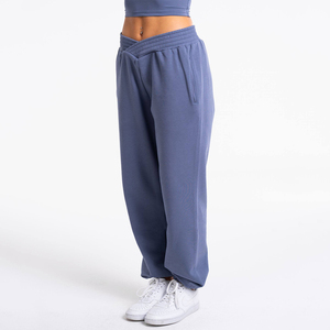Pantalones Deportivos Personalizados para Mujer, Estilo Jogger, Corte Holgado con Frente en Forma de V, Servicio OEM al por Mayor, Pantalones de Felpa para Gimnasio y Entrenamiento - Product Image 1