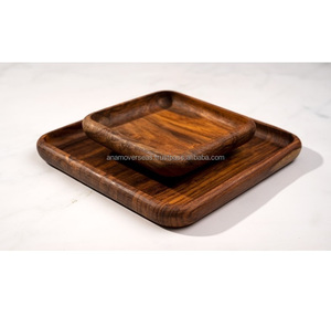 Plateau en bois écologique pour les fruits secs, la restauration rapide et le petit-déjeuner Plat de service de cuisine moderne - Product Image 4