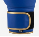 Gants d'entraînement de boxe professionnels pour adultes en cuir PU avec fermeture Velcro respirants gris et bleu marine - Product Image 4