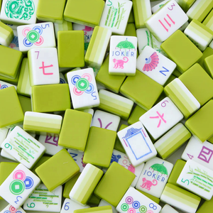 โอ้ มาย หมาจง อเมริกัน หมาจงไทล์ส ลักชัวรี่ กรีน ออเรนจ์ 160 ชิ้น ชุดสีชมพู 4 ชั้น สีฟ้า สีน้ำตาล อะคริลิค ไลท์ 1 อเมริกัน หมาจงไทล์ส - Product Image 1