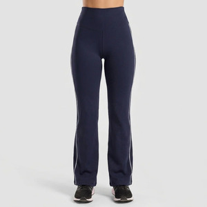Wholesale Women's High Waist Breathable Elastic Waist Workout <b>Flare</b> <b>Leggings</b> Fitness Top Sets New Sportswear Suit Gym Yoga Sets - Product Image 1