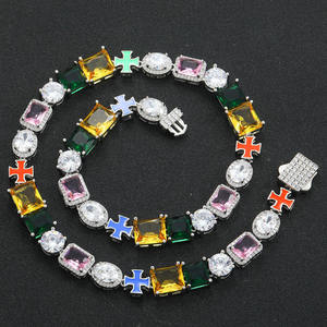 Hot Sale Luxury <b>Statement</b> <b>Necklace</b> With Crystal Rhinestones Cross Pattern 925 Silver Rhodium Plated Unisex Party Jewelry - Product Image 1
