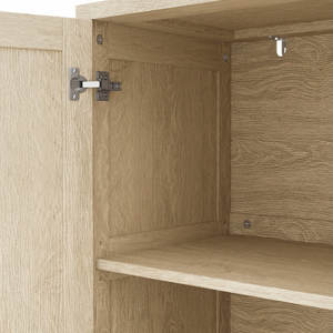 ตู้หวาย2ประตูทนทานสำหรับห้องนั่งเล่นชั้นวางปรับได้พร้อมขาไม้จริง - Product Image 3