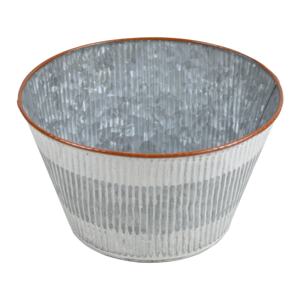 Maceta de Metal de hierro para decoración de plantas, diseño de flores galvanizadas, color gris - Product Image 4