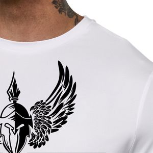 Mens <b>White</b> Graphic Print T Shirt Casual Short Sleeve Polyester <b>Tee</b> Crew Neck Summer Sportswear Breathable Comfortable Fit - Product Image 6