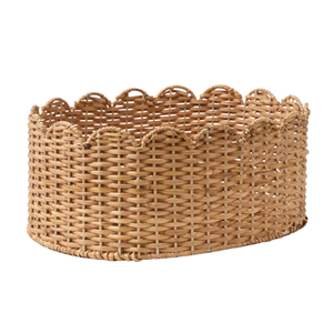 ตะกร้าหวายรูปวงรีขอบหยักสไตล์เรสติก สำหรับใส่ขนมปัง ผลไม้ ของใช้เบ็ดเตล็ด ตะกร้าหวายเหมาะสำหรับตกแต่งบ้าน จากเวียดนาม - Product Image 3