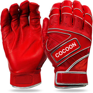 Guantes de Bateo de Béisbol de Cuero Bordados con Logotipo Personalizado de Alta Calidad del Fabricante Profesional OEM, Duraderos y Transpirables - Product Image 1