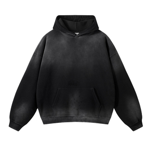Sweat-shirts en molleton français de haute qualité en gros, 100 % coton, effet vintage, logo personnalisé et motif uni pour l'hiver - Product Image 2
