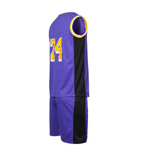 Retro Men Basketball Uniform Set Premium Stitched Custom Logo Basketball Jersey <b>Mesh</b> Sports Training Clothing for Team - Product Image 2