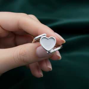 High Quality Wholesale 925 Sterling Silver Heart Blank Bezel Setting Bypass Band Semi Mount Ring Eco Friendly Handmade DIY - Product Image 4