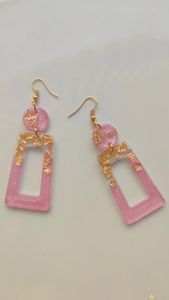 Pendientes de Resina Clásicos Hechos a Mano para Mujer, con Forma Personalizada, Tipo Clip - Product Image 3