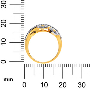 Elegance of <b>Circles</b> Diamond <b>Ring</b> Sparkling Pave Diamond Intertwined Band <b>Ring</b> in Solid Yellow Gold - Product Image 5