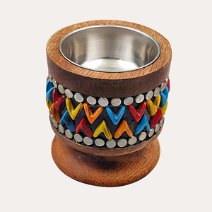 Brûleur d'encens Bakhoor arabe Brûleur d'encens en bois et incrustation de métal Diffuseur et porte-encens Brûleur d'encens en bois - Product Image 4