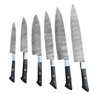 Premium 6-Piece Damascus Kitchen <b>Knife</b> <b>Set</b> Professional Custom Kitchen Chef Cooking <b>Knives</b> Collection Private lable OEM EDC <b>Set</b> - Product Image 1