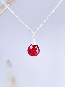Ruby Necklace Sterling Silver 14k Gold Fill July Birthstone Jewelry Faceted Red Gemstone Pendant Handmade Gift For <b>Girlfriend</b> - Product Image 5