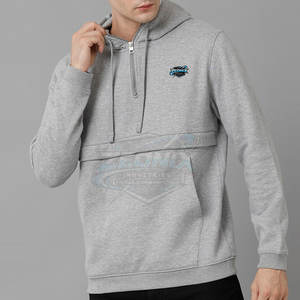 Sudadera con capucha personalizada para hombre con media cremallera, 100% algodón, forro polar de invierno, alta calidad, talla personalizada, para entrenamiento - Product Image 4