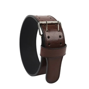 Green Leather <b>Weight</b> Lifting <b>Belt</b> Adjustable Waist Support for Strength Training Unisex Buckle Closure - Product Image 4