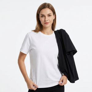 Men's Regular Fit O-Neck Short <b>Sleeve</b> Knitted Cotton Jersey <b>T</b>-<b>Shirt</b> Sporty Blank Design Print Quick Dry Eco-Friendly White <b>Black</b> - Product Image 3