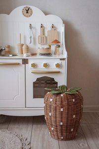 Cesta de Almacenamiento de Mimbre con Forma de Fresa, Caja de Juguetes con Diseño de Fresa, Cesta Decorativa para Guardería, Juego de Cestas al por Mayor - Product Image 6