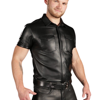 Chemise en flanelle de coton écologique noire pour homme, col montant, formelle, couleur unie, fermeture à ceinture, Black Sheep