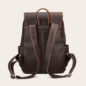Vintage Genuine Leather Backpack Softback Travel <b>Rucksack</b> <b>Large</b> Capacity Unisex Bag for Commuting - Product Image 2