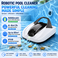 Nettoyeur de piscine robotisé sans fil, robot de nettoyage automatique de piscine avec une longue durée de vie de la batterie et un nettoyage puissant pour piscine de 12*6m
