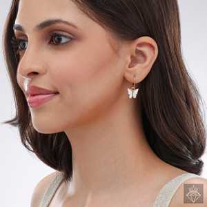 PRAO Mini <b>Butterfly</b> Fashion Earrings Elegant Huggies Style - Product Image 4