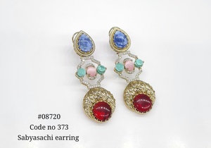 08720Dangle <b>Earrings</b> Cubic Zirconia Mehandi Plated Brass Drop <b>Earrings</b> <b>Red</b> Green White Stone Jewelry for Wedding Party Gift - Product Image 5