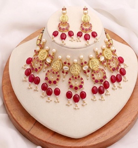 RAY FINE ORNATES Gold Plated Temple <b>Necklace</b> <b>Ruby</b> Pink Pearl Set Lakshmi Coin Vintage IGI Certified Handmade Indian Jewelry - Product Image 1