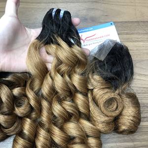 Vente en gros d'extensions de cheveux humains trame de cheveux de génie bouclés à double vapeur cuticules alignées avec des cheveux en microbilles pour femmes - Product Image 5