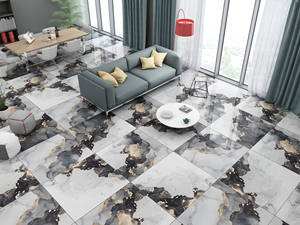 Carreaux de porcelaine noire haute brillance de 800x800mm pour revêtement de sol extérieur Design moderne Style usine directe AAA qualité brique réfractaire - Product Image 3