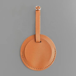 Authentic Leather Travel Bag <b>Tags</b> Waterproof Finish Top-Grain Leather <b>ID</b> Labels for Frequent Flyers LTG-0310 - Product Image 1