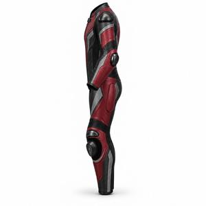 Combinaison de moto élégante sur mesure pour homme, équipement de course entièrement en cuir, rouge et noir, respirant, service OEM, toutes saisons - Product Image 2