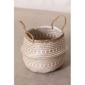 Cesta de Almacenamiento de Ratán Tejida a Mano con Asas Dobles, Patrón de Algodón Natural, Organizador Ecológico para Decoración del Hogar y Almacenamiento en Guardería - Product Image 3