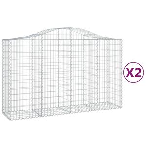 Juego de 2 Cestas de Gabión Grandes de Hierro Galvanizado Plateado, Artículos de Jardinería - Product Image 2