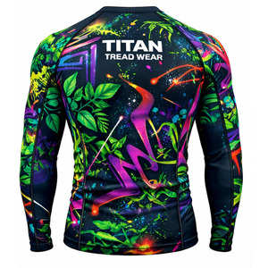 เสื้อแรชการ์ดกีฬา-ต้านเชื้อแบคทีเรีย แห้งเร็ว ป้องกันรังสียูวี โลโก้ด้านหน้า-ผ้ายืดสแปนเด็กซ์/โพลีเอสเตอร์ สำหรับกีฬาทางน้ำ โยคะ กิจกรรมกลางแจ้ง - Product Image 4