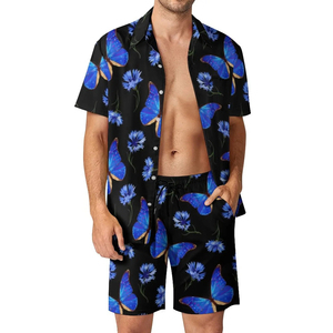 Ensemble de vêtements de plage en deux pièces, coupe décontractée, respirant, chemise et short d'été, tenue de vacances tendance, ensemble d'été moderne - Product Image 2
