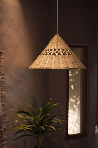 Lampe suspendue en bambou et rotin de qualité supérieure, luminaire tissé à la main pour la conception d'hôtels - Product Image 5