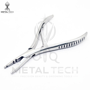 Pince de retrait d'extensions capillaires en acier inoxydable à mâchoires dentelées, outil de déchirage de micro-anneaux, fournitures de salon pour extensions - Product Image 3