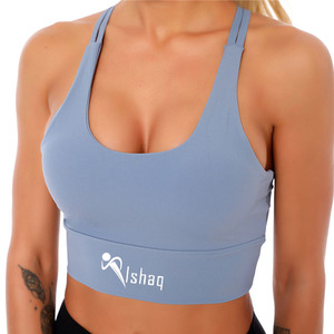 Sujetador deportivo de spandex sin costuras de alto soporte para mujer, diseño sexy con tirantes dobles delgados, ideal para fitness, yoga y gimnasio. - Product Image 1