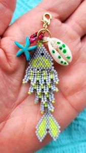Designer Embroidery Classic Eco-Friendly Beaded <b>Keychain</b> Handmade Artisan Key Holder with Elegant Finish - Product Image 2