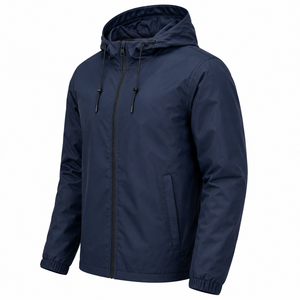Chaqueta Impermeable de Alta Calidad para Hombre, con Capucha y Cremallera Completa, Cortavientos de Softshell para Exteriores, Color Sólido - Product Image 5