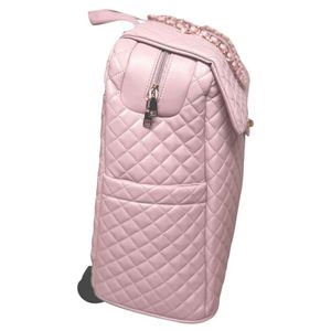 AKA Quilted Roller Bag Pink Travel Luggage Wheeled <b>Suitcase</b> Large Capacity Carry On Alpha Style Sorority Greek Apparel Bag - Product Image 5
